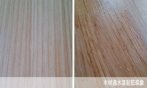 木材遇水漆涨筋现象